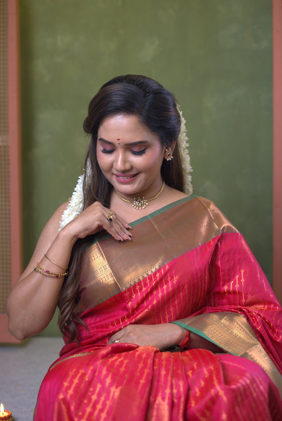 Sai Secrets Diwali Collection – Traditional Pink Saree - 2 Nos