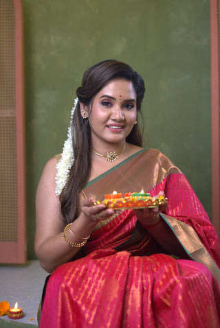 Sai Secrets Diwali Collection – Traditional Pink Saree - 2 Nos