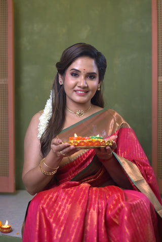 Sai Secrets Diwali Collection – Traditional Pink Saree