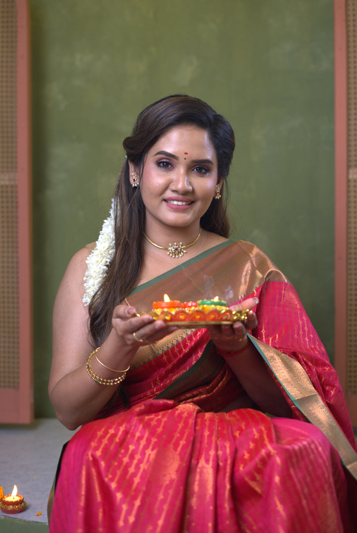 Sai Secrets Diwali Collection – Traditional Pink Saree
