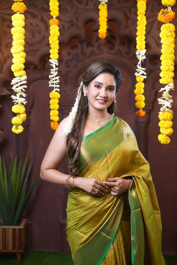 Sai Secrets Diwali Collection – Traditional Ping Saree + Green Saree
