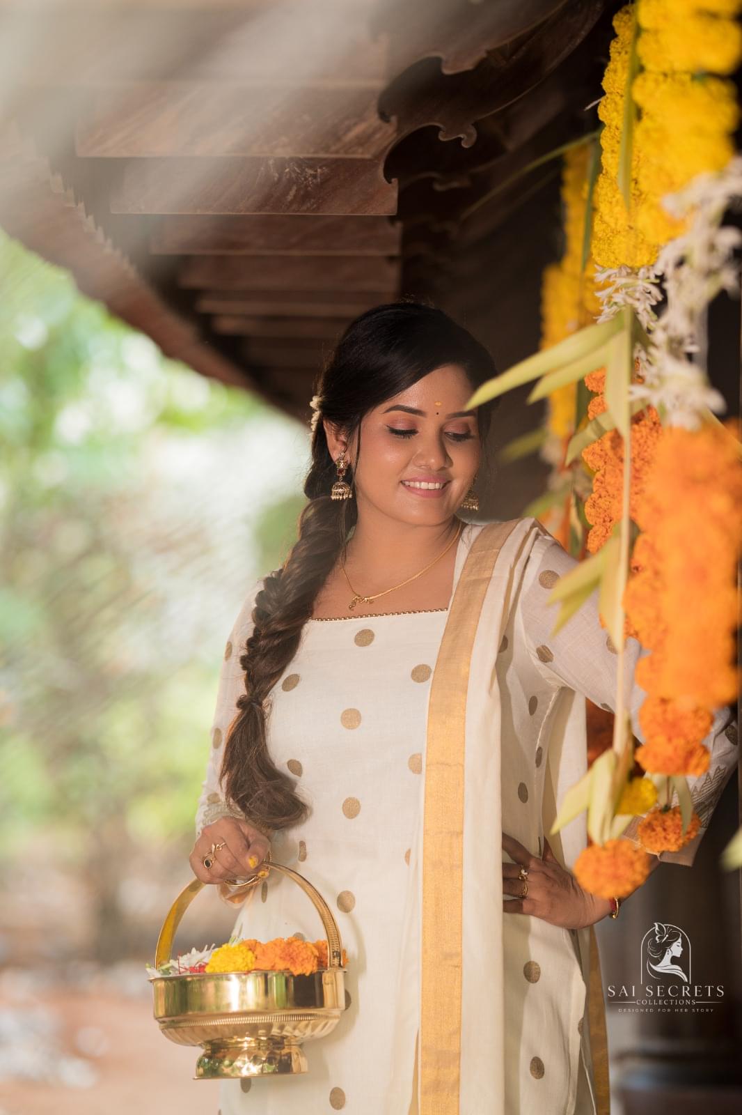 Sai Secrets Collections ONAM SPECIAL Series 2-KASAVU cotton straight cut (Three set).