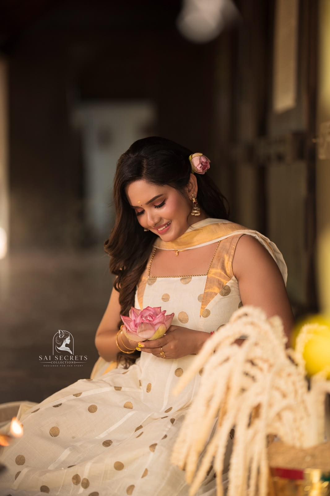 Sai Secrets Collections ONAM SPECIAL Series 4-KASAVU cotton Anarkali  sleeveless(Two set).