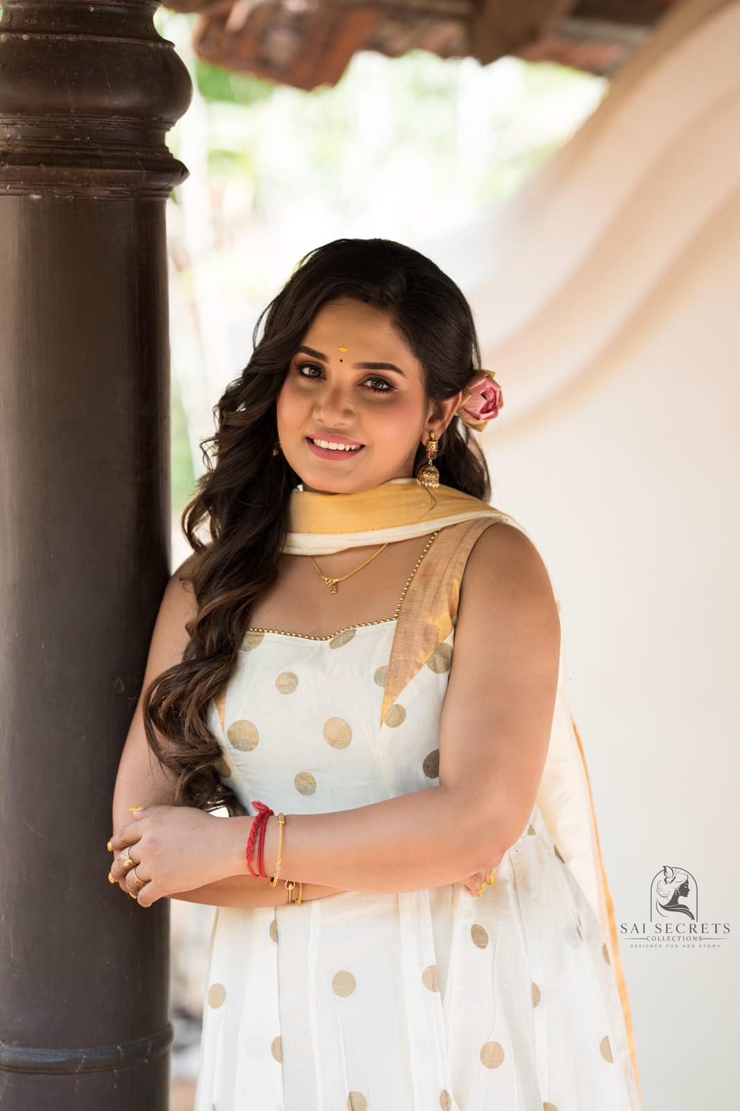 Sai Secrets Collections ONAM SPECIAL Series 4-KASAVU cotton Anarkali  sleeveless(Two set).